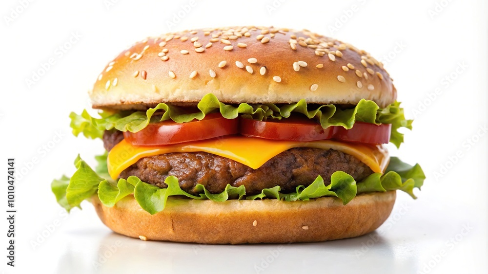 Extreme close-up of hamburger isolated on white background Extreme close-up of hamburger isolated on white background
