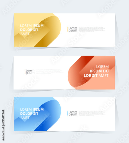 Geometric banner design with Vector presentation template.