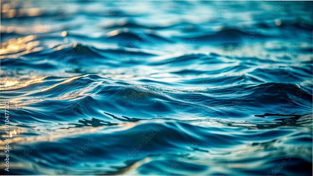 Gentle ocean waves ripple across the surface, reflecting light and creating a serene aquatic scene Gentle ocean waves ripple across the surface, reflecting light and creating a serene aquatic scene