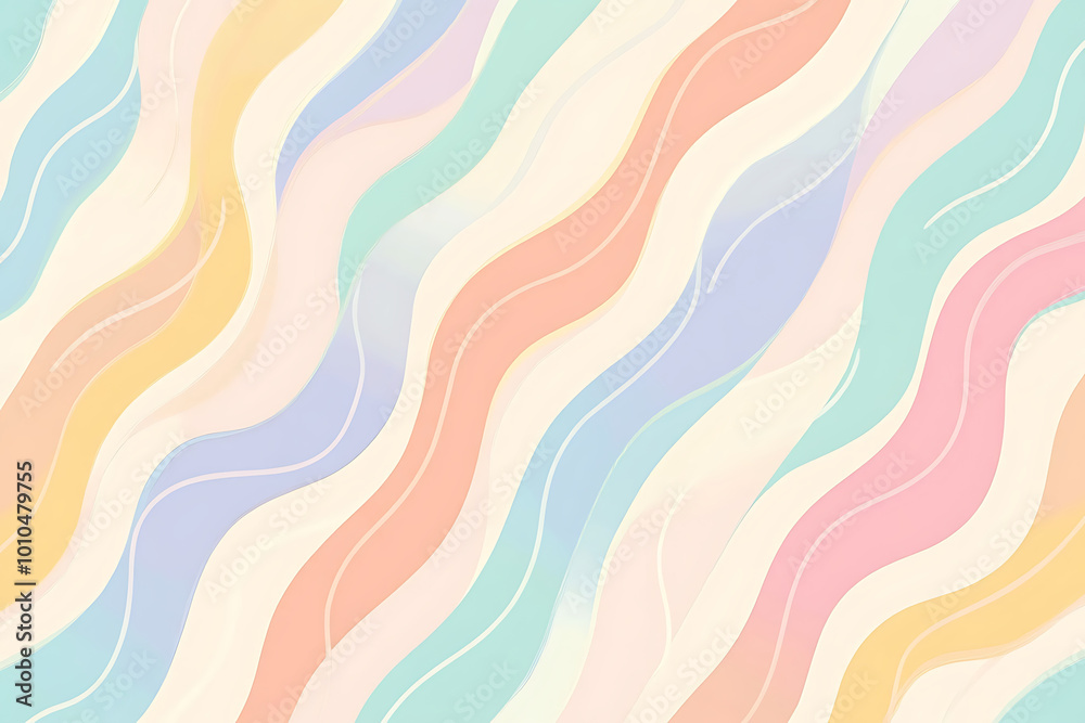 Pastel colored wavy lines seamless pattern Pastel colored wavy lines seamless pattern