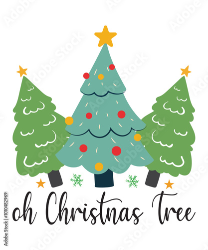 oh Christmas Tree Retro Christmas t shirt design