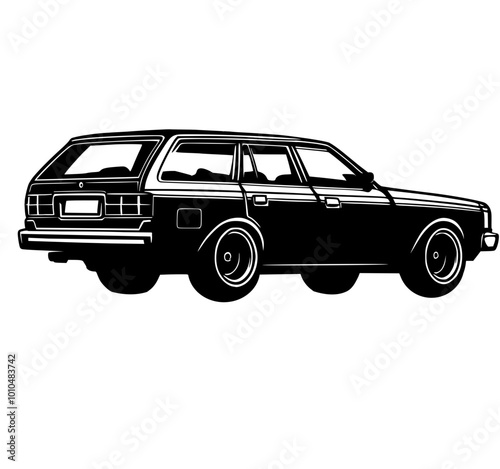 Retro car, station wagon 
