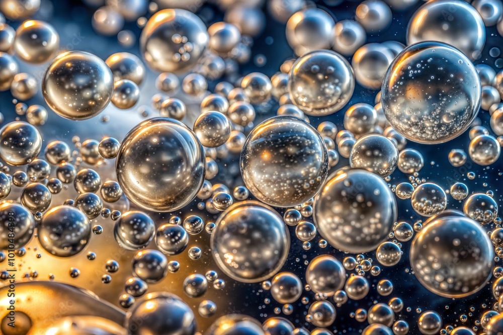 Abstract water droplets creating silver and gold patterns Abstract water droplets creating silver and gold patterns