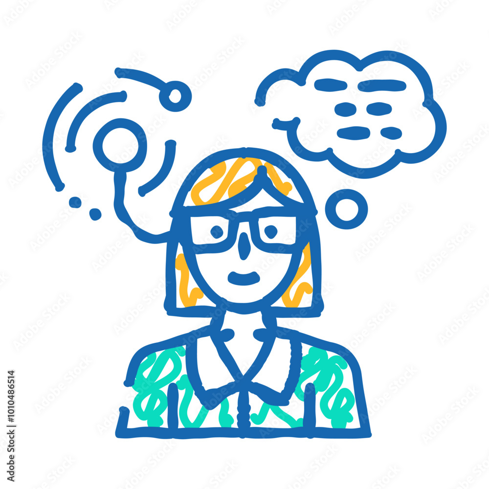 geek chic tech enthusiast doodle icon sketch vector. geek chic tech enthusiast sign. isolated symbol illustration geek chic tech enthusiast doodle icon sketch vector. geek chic tech enthusiast sign. isolated symbol illustration