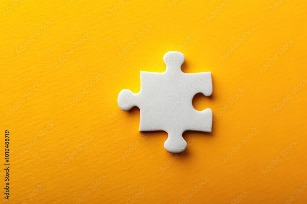 Extreme close-up photo of white puzzle details on a yellow background Extreme close-up photo of white puzzle details on a yellow background