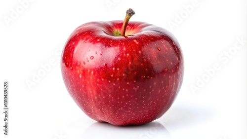 Extreme close-up red apple on white background with clipping path.