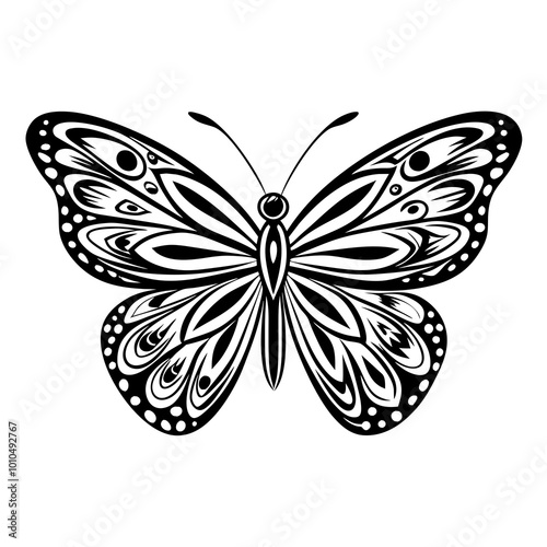 butterfly vector black silhouette tattoo