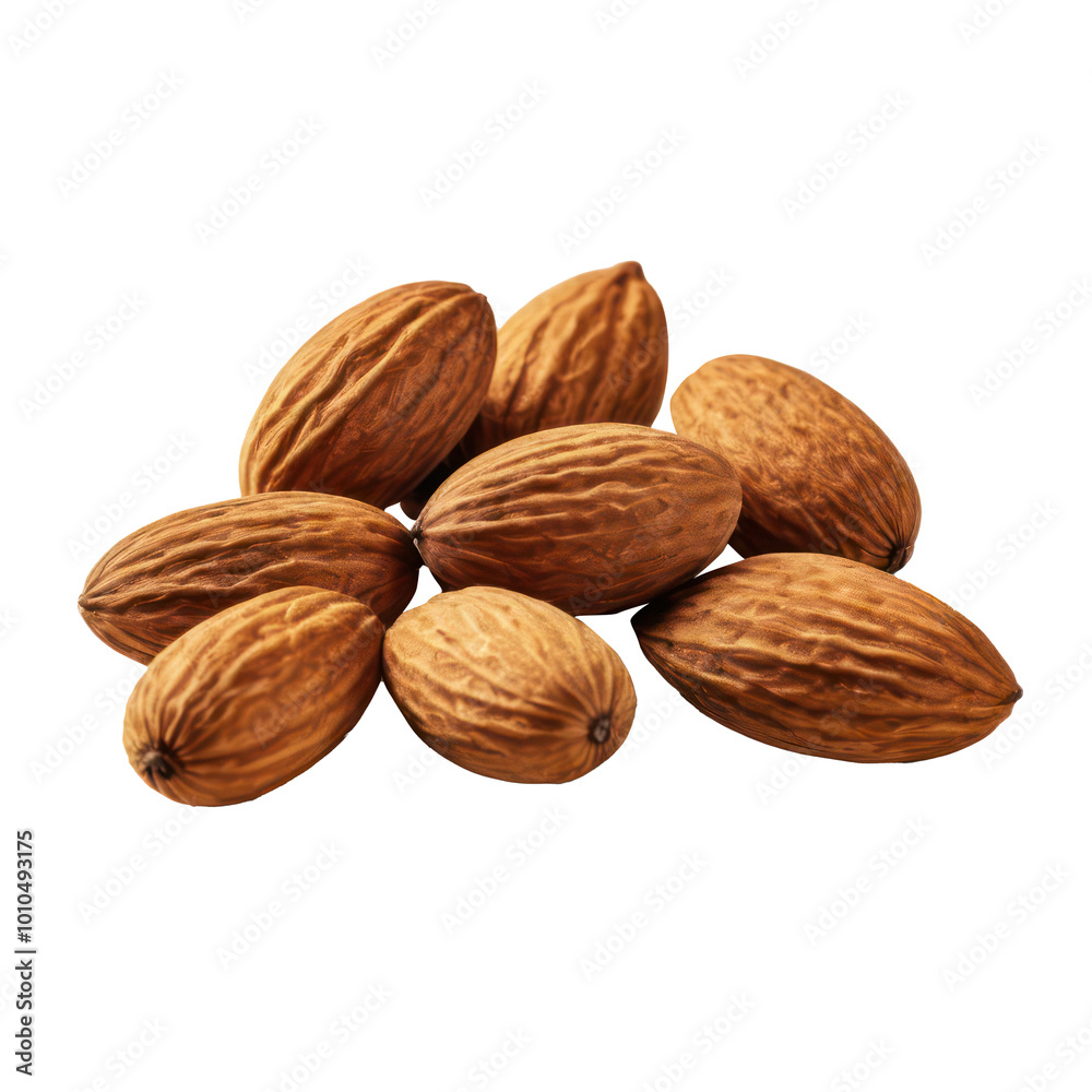 Almonds isolated on white png background Almonds isolated on white png background