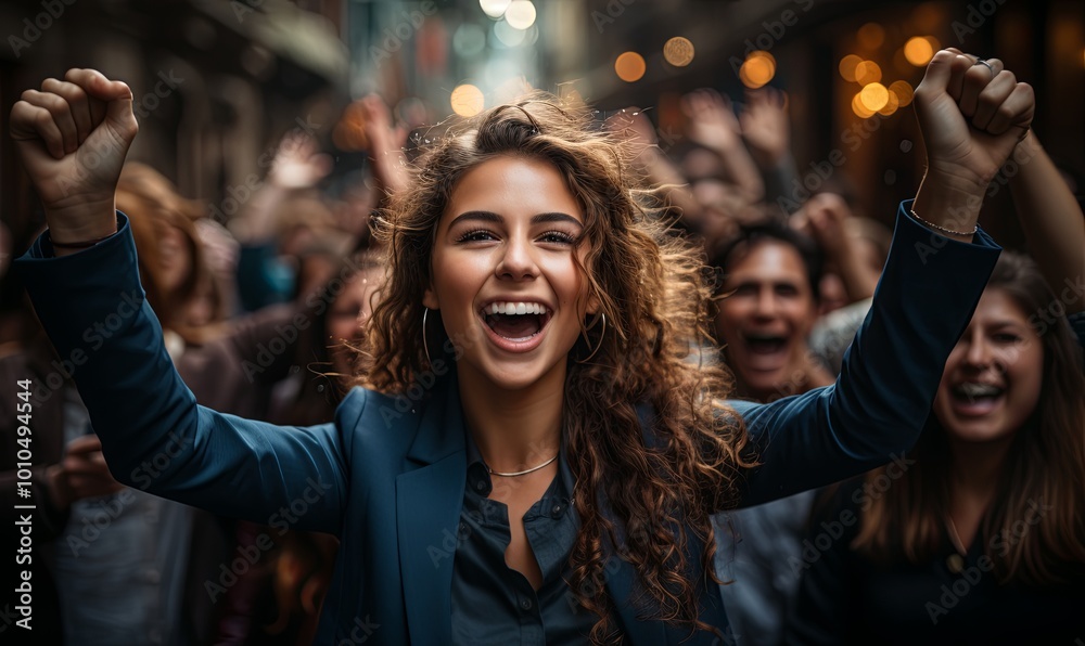 Woman With Arms Raised Woman With Arms Raised