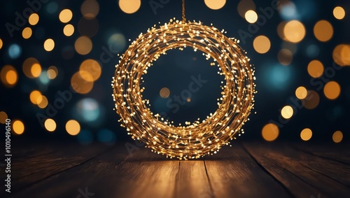 3D circle to celebrate beautiful merry Christmas and happy new year frame background