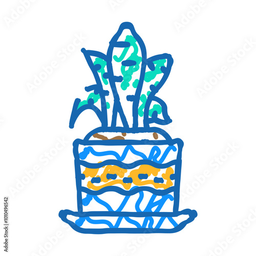 indoor plants urban gardening doodle icon sketch vector. indoor plants urban gardening sign. isolated symbol illustration