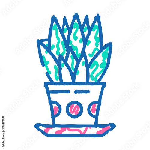 succulents urban gardening doodle icon sketch vector. succulents urban gardening sign. isolated symbol illustration
