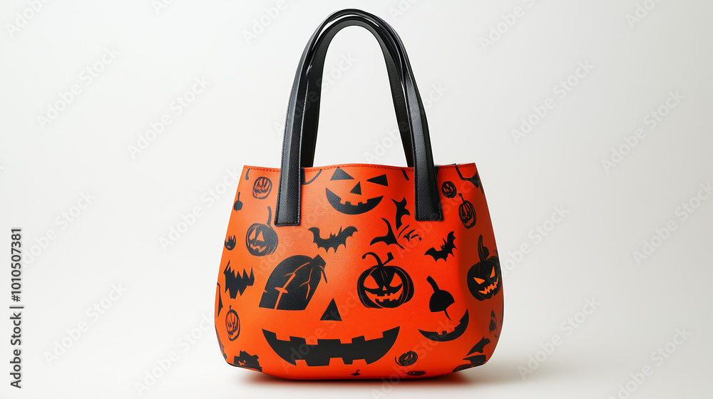 Trendy Halloween Handbag Featuring Fun Graphics Set Against a Crisp White Background Trendy Halloween Handbag Featuring Fun Graphics Set Against a Crisp White Background