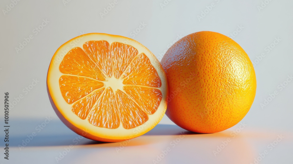 Fototapeta premium orange on white background