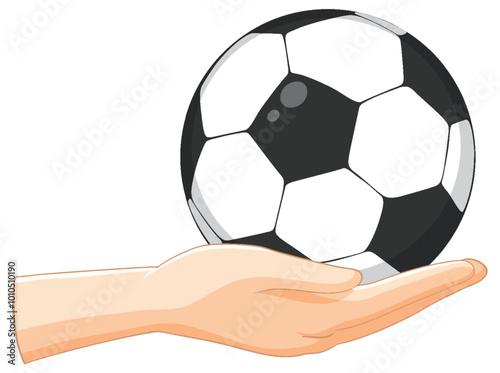 Hand Holding a Soccer Ball