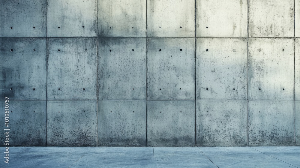 A smooth, gray concrete wall with visible panels and a minimalist design, creating an industrial aesthetic. A smooth, gray concrete wall with visible panels and a minimalist design, creating an industrial aesthetic.