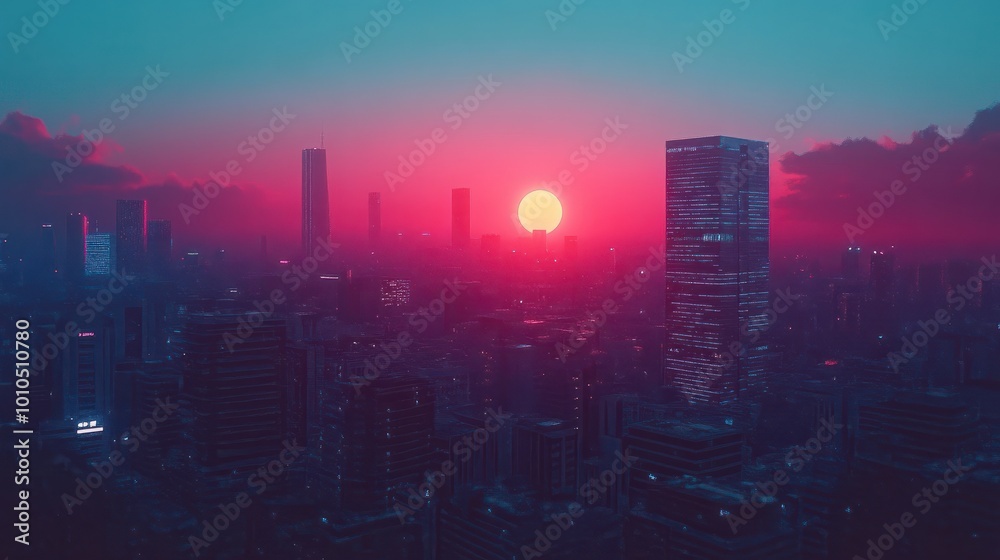 Editorial take on the futuristic cityscapes at twilight - Editorial take on the futuristic cityscapes at twilight -