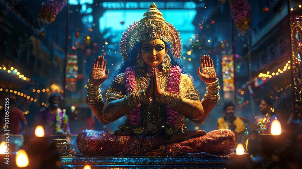 Mother Lakshmi Hindu Goddess Diwali Statue Mother Lakshmi Hindu Goddess Diwali Statue