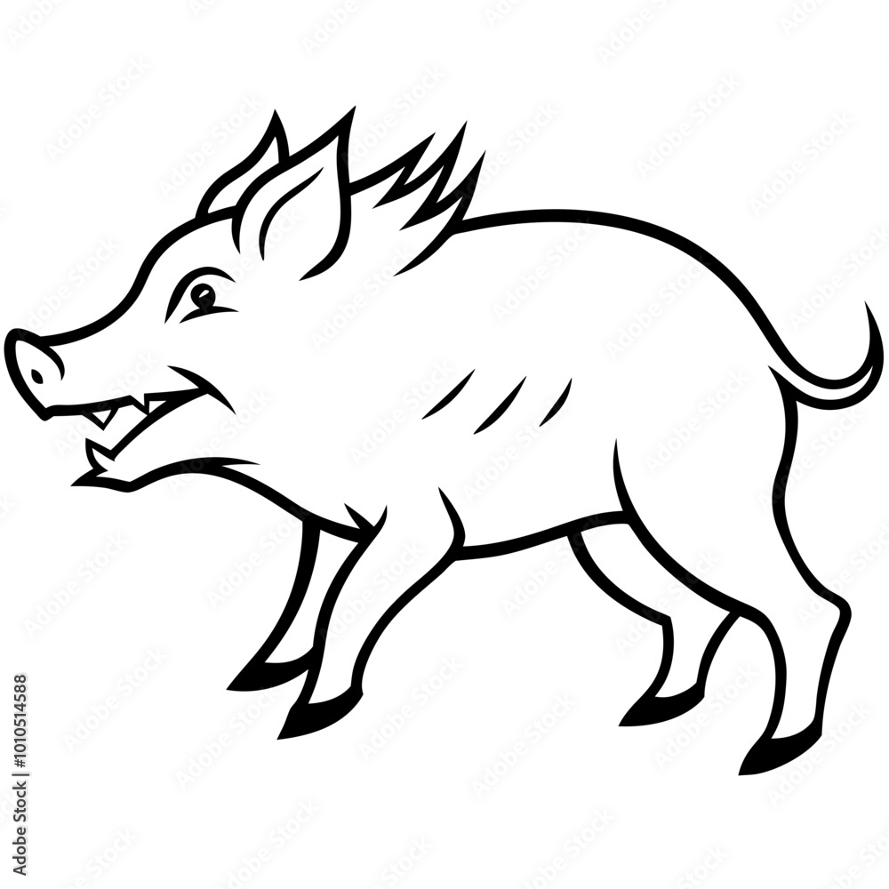 Powerful Vector Illustration of a Wild Boar with Tusks Charging Through Thick Brush
Powerful Vector Illustration of a Wild Boar with Tusks Charging Through Thick Brush