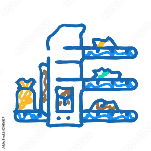 material recovery facility mrf doodle icon sketch vector. material recovery facility mrf sign. isolated symbol illustration photo