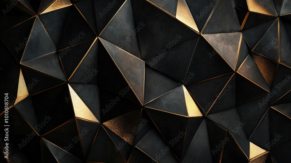Black Dark Gold Polygonal Low Pattern. Geometric Patterns of Black and Gold Triangles. This image showcases an intricate design featuring dark and golden triangular shapes creating a modern geometric Black Dark Gold Polygonal Low Pattern. Geometric Patterns of Black and Gold Triangles. This image showcases an intricate design featuring dark and golden triangular shapes creating a modern geometric