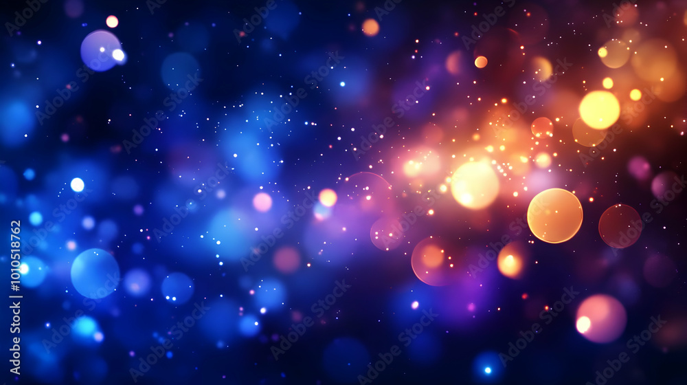 Abstract Blurred Bokeh Background with Glowing Blue, Purple, and Orange Lights Abstract Blurred Bokeh Background with Glowing Blue, Purple, and Orange Lights