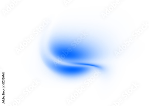 Abstract blue gradient wave on transparent background. Dynamic blue gradient shape design element. photo