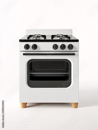 Sleek stove mockup on a pristine backdrop, perfect for highlighting kitchen concepts or appliance promotions for your upcoming project.