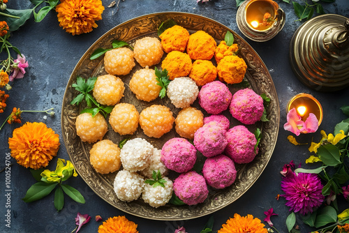 Delicious Diwali snacks during festival photo