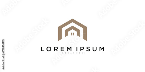 Abstrack modern house logo design template. Premium Vector