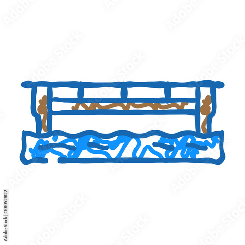 plate girder bridge doodle icon sketch vector. plate girder bridge sign. isolated symbol illustration