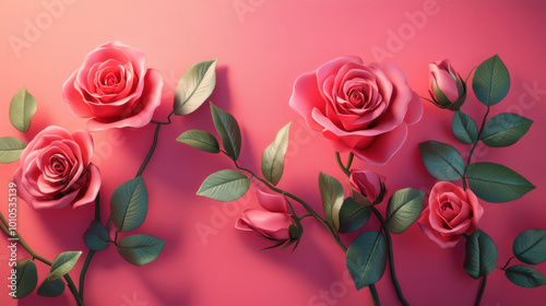 Roses on a colorful background