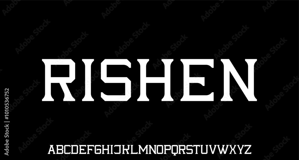 Fototapeta premium sporty varsity modern, futuristic modern geometric font 