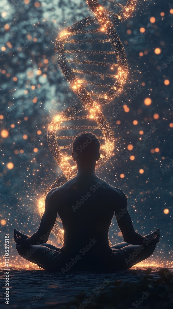 Silent meditation under eternal glowing DNA spiral Silent meditation under eternal glowing DNA spiral