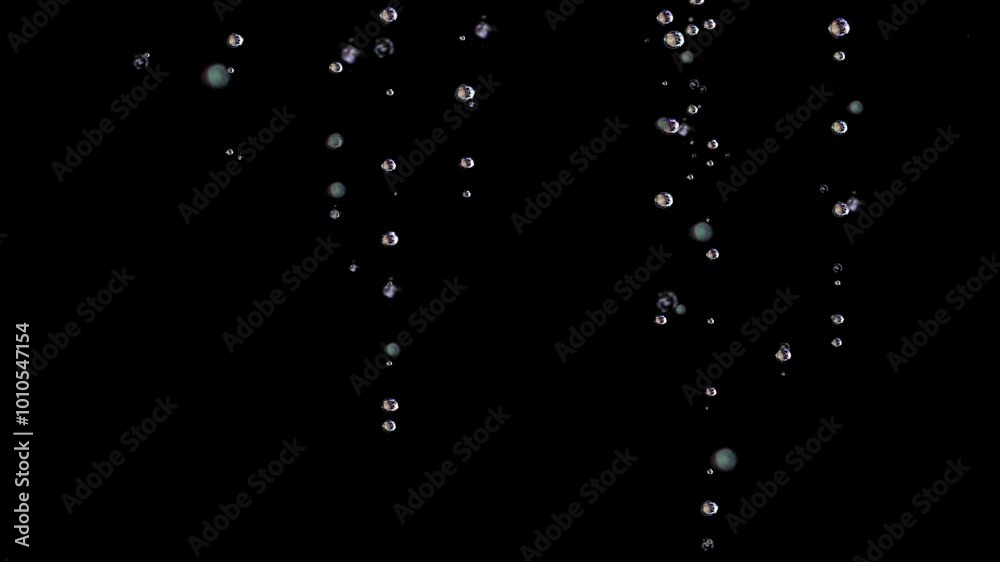 立ち上る泡【泡少なめ】（アルファチャンネル付・4K）Rising bubbles (with alpha channel, 4K)・foam・bubble・bubbles・alpha channel・気泡・炭酸・バブル・シュワシュワ・シャンパンのCG映像素材（アルファチャンネル付き）