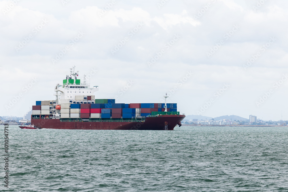 cargo container ship sailing inport export of international transportation asia pacific and worldwide, shipping business and industry delivery service by container ship cargo container ship sailing inport export of international transportation asia pacific and worldwide, shipping business and industry delivery service by container ship