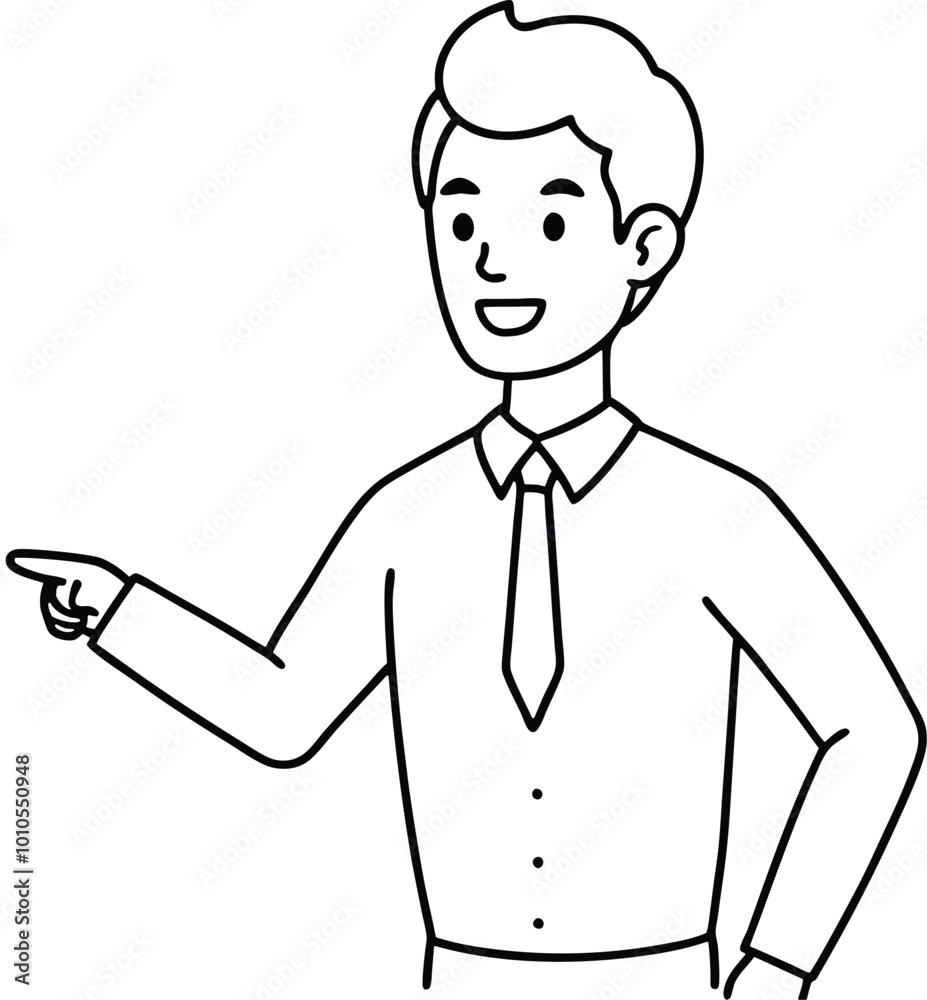 Confidence young man pointing Right Confidence young man pointing Right