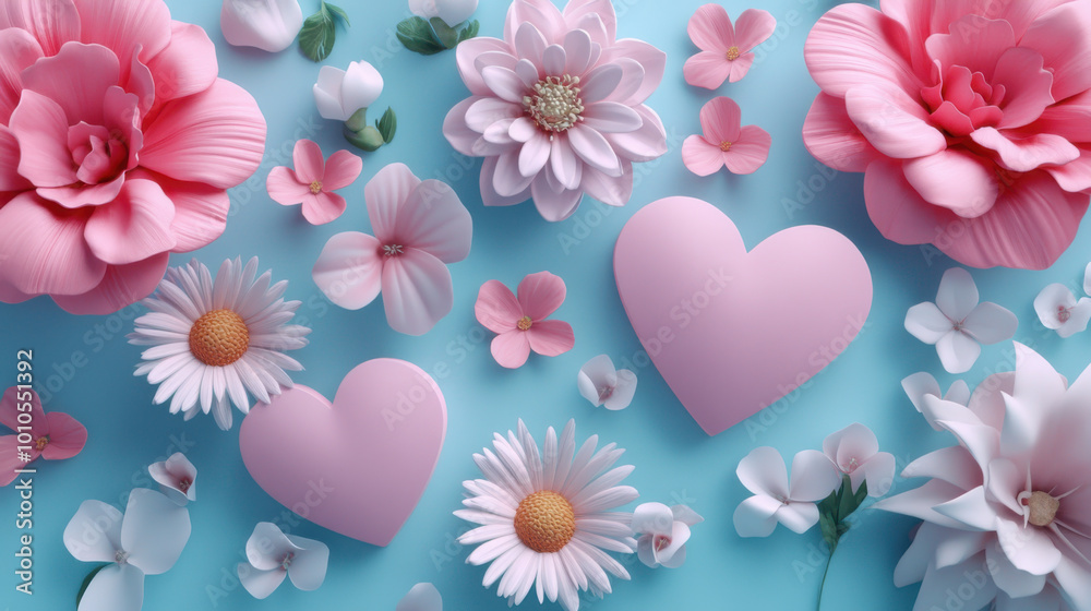 Background with hearts on Valentine's Day. AI Background with hearts on Valentine's Day. AI
