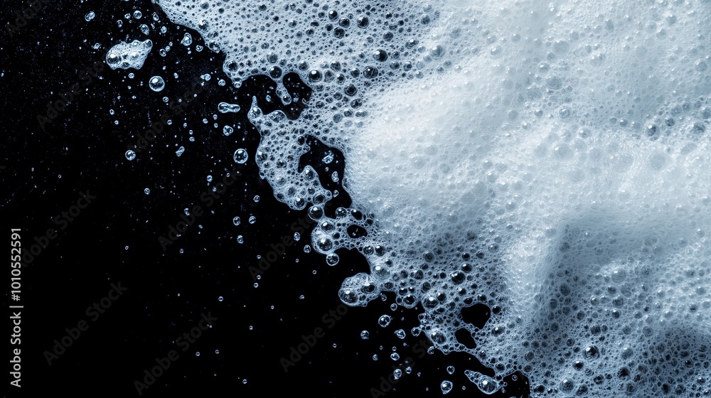A close-up view of white soap bubbles against a dark background, creating a unique and abstract texture perfect for backgrounds. A close-up view of white soap bubbles against a dark background, creating a unique and abstract texture perfect for backgrounds.