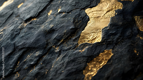 Abstract Gold and Black Texture Background