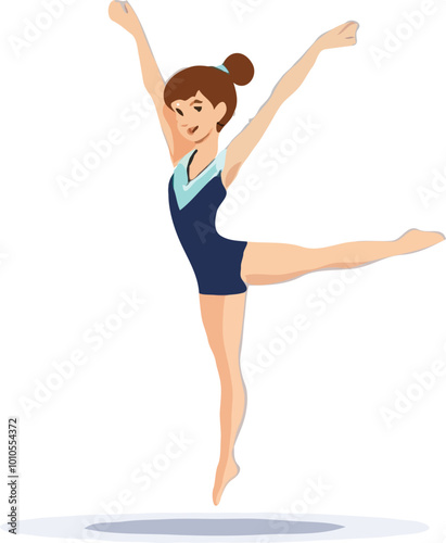 woman gymnast vector art.