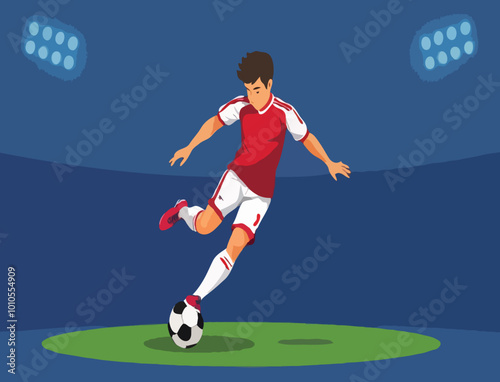 soccer player kicking ball