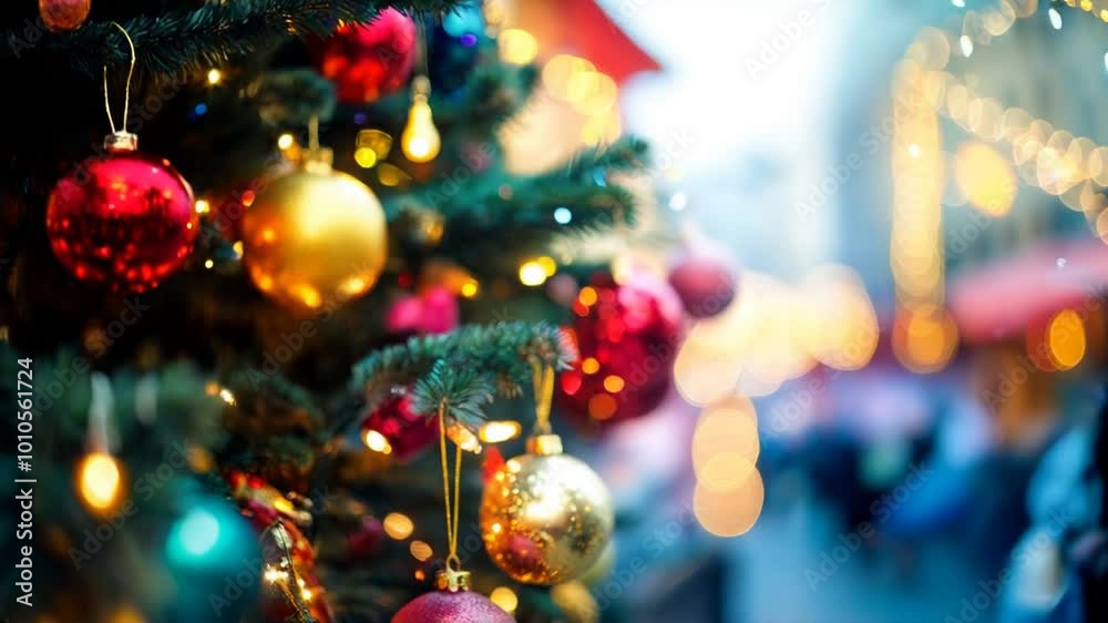 The Beautifully Festive Christmas Ornaments and Lights Create Joyful Atmosphere The Beautifully Festive Christmas Ornaments and Lights Create Joyful Atmosphere