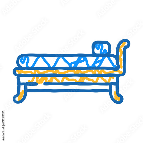 daybed outdoor furniture doodle icon sketch vector. daybed outdoor furniture sign. isolated symbol illustration