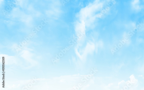 Bright sunny sky with beautiful white clouds. blue sky with clouds and sun, the sunset behind the clouds. 