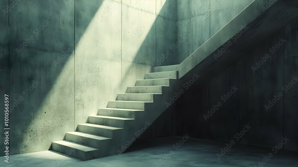 Concrete Stairs 3D Illustration Concrete Stairs 3D Illustration