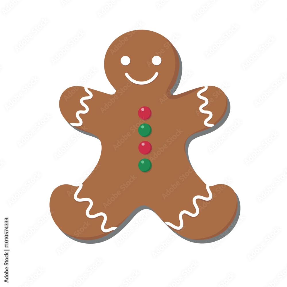 Christmas gingerbread cookies in shape of man. Winter Christmas sweets and treats. Vector illustration Christmas gingerbread cookies in shape of man. Winter Christmas sweets and treats. Vector illustration
