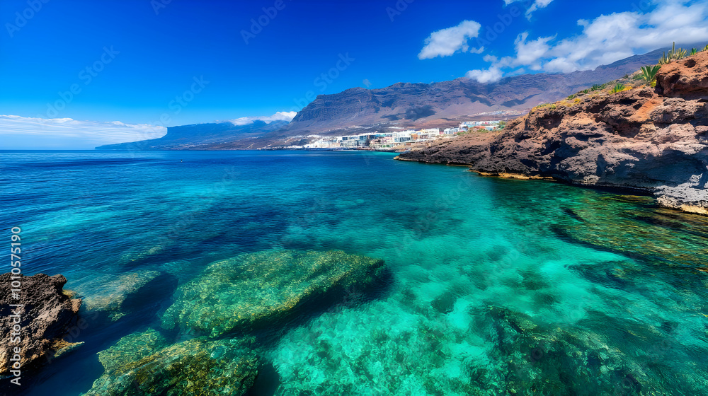 Crystal Clear Turquoise Waters of Tenerife, Canary Islands Crystal Clear Turquoise Waters of Tenerife, Canary Islands