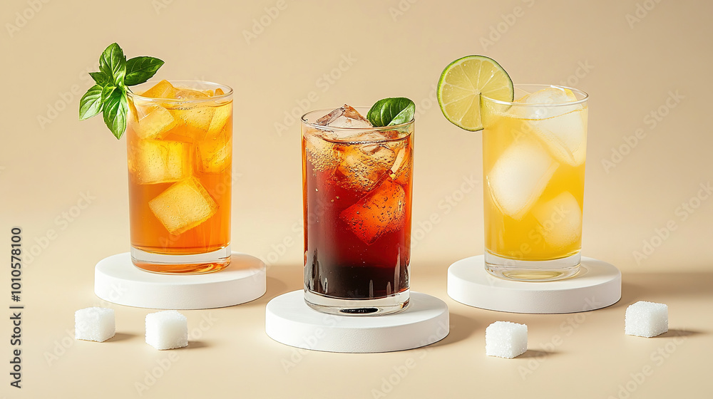 Fototapeta premium fancy and simply photograph fresh iced beverages 