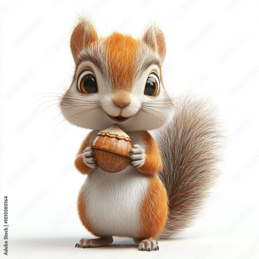 Cute Cartoon Squirrel Holding Nut Adorable Animal Illustration Cute Cartoon Squirrel Holding Nut Adorable Animal Illustration
